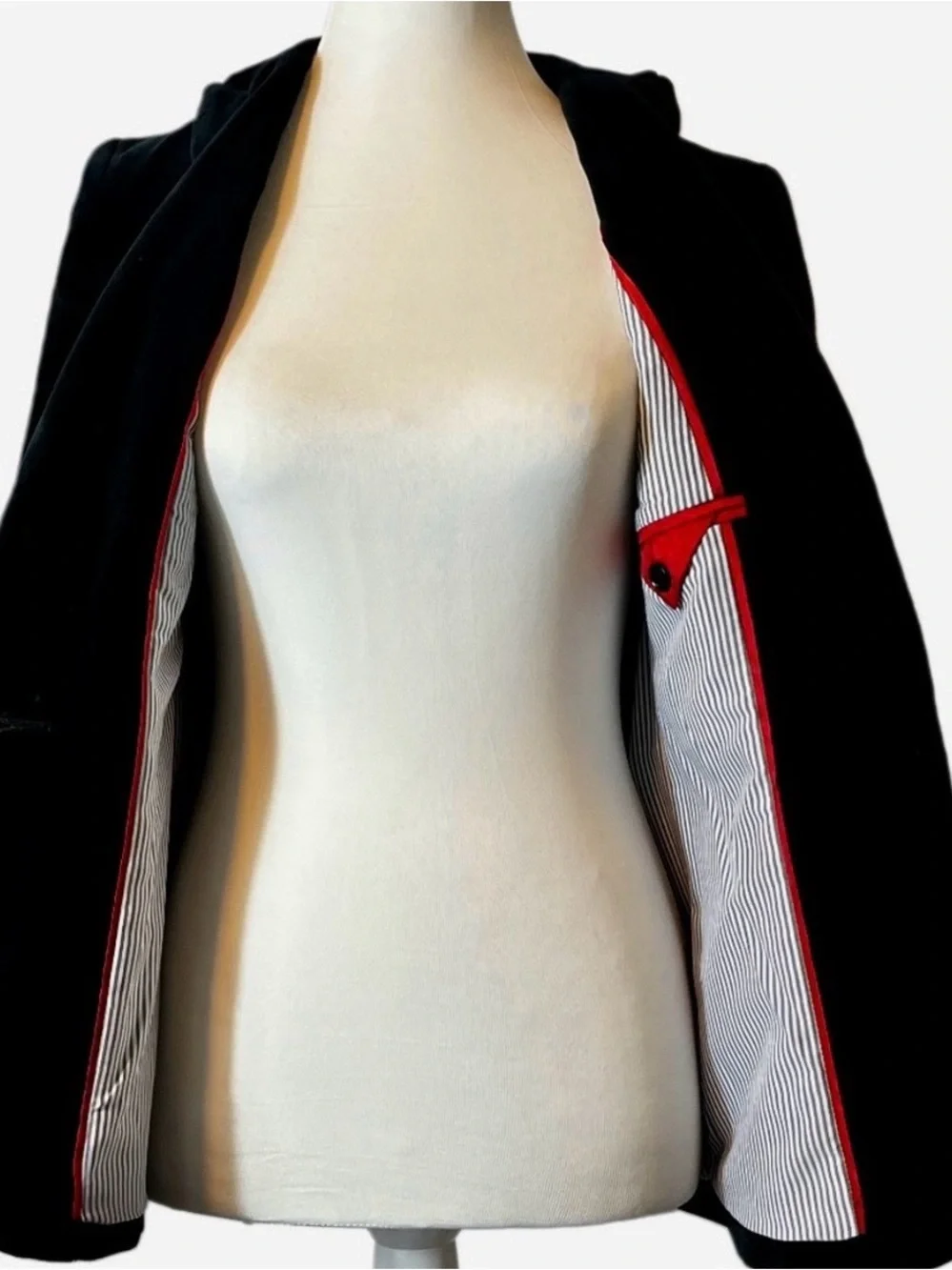 J.Crew Parke Black Velvet Blazer Fitted One Button Suit Jacket Sz 00